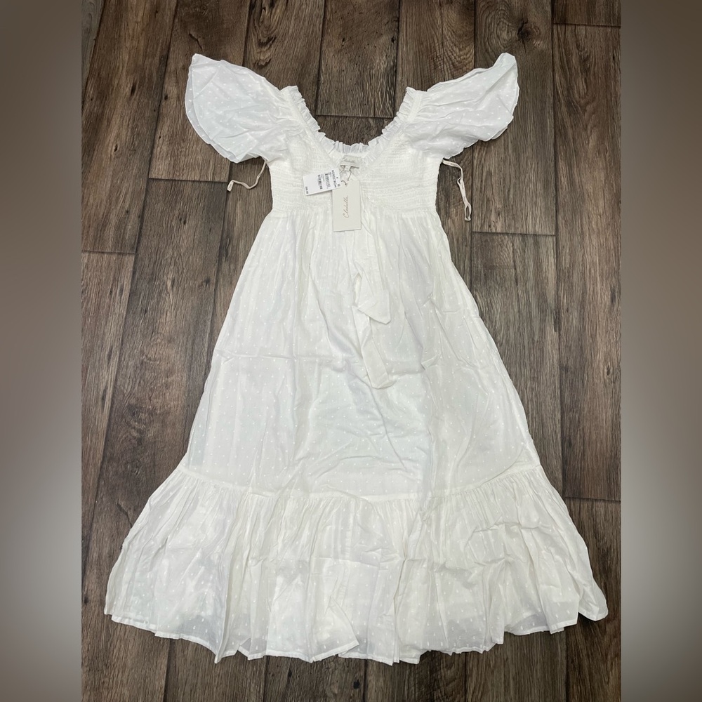Cleobella Ashlyn Organic Cotton Dobby‎ Midi Dress NWT SZ S